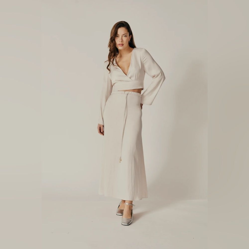 NWT Deluc QUERCUS CROP TOP in Ecru